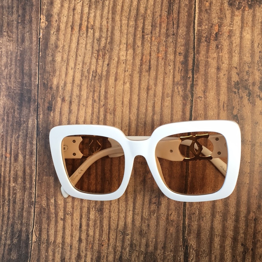 Aldo White Over-sized Sunglasses